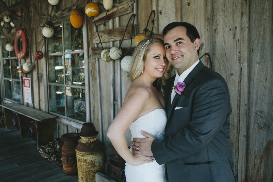 bride and groom Picture in destination wedding key west
